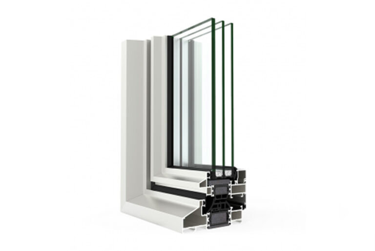 Coupe sur le système CORTIZO Alu-Steel, image officielle du fabricant