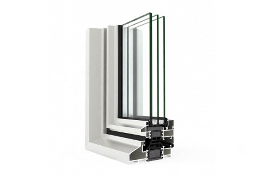 Coupe sur le système CORTIZO Alu-Steel, image officielle du fabricant