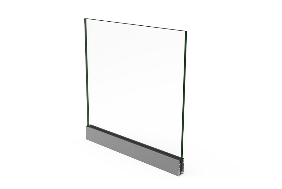 Coupe du système CORTIZO Garde-corps View Crystal Fit Plus, visuel officiel du fabricant