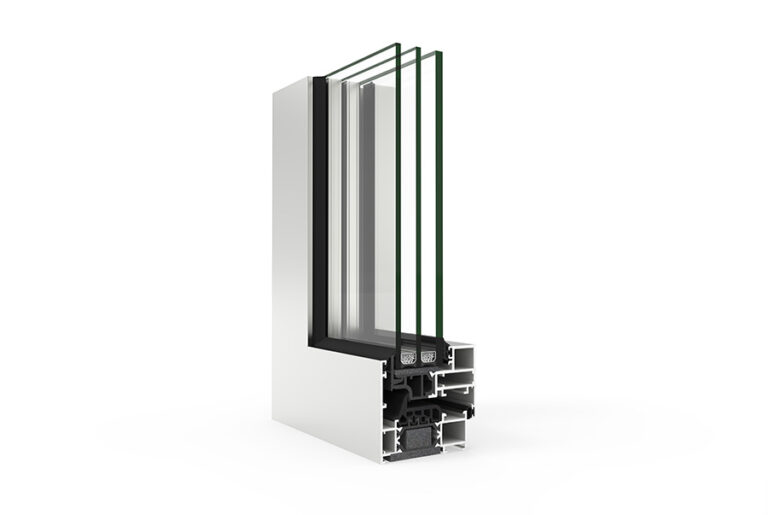 Coupe sur le système CORTIZO COR 70 Ouvrant Caché, image officielle du fabricant