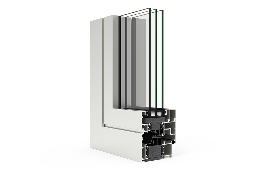 Coupe sur le système CORTIZO COR 80 Evolution, image officielle du fabricant