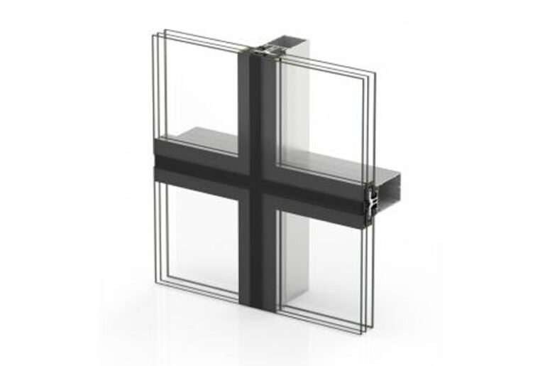 Coupe sur le système CORTIZO Façade SG 52, image officielle du fabricant