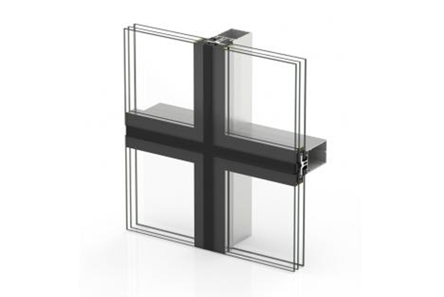 Coupe sur le système CORTIZO Façade SG 52, image officielle du fabricant