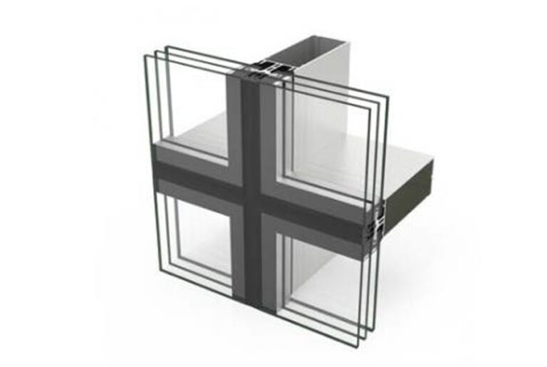 Coupe sur le système CORTIZO Façade SG 62, image officielle du fabricant