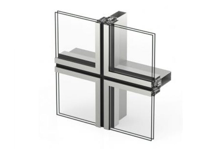 Coupe sur le système CORTIZO Façade SST 52, image officielle du fabricant