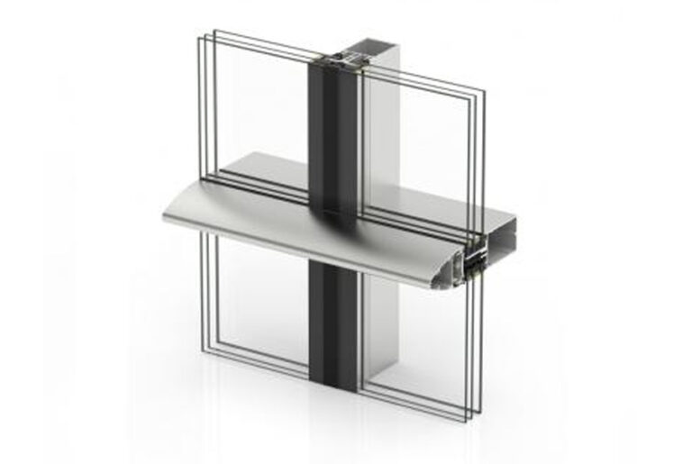 Coupe sur le système CORTIZO Façade TPH 52, image officielle du fabricant