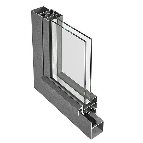 Jansen-Economy 50 – coupe d’angle à 90° du profil en acier sans rupture de pont thermique, rendu officiel