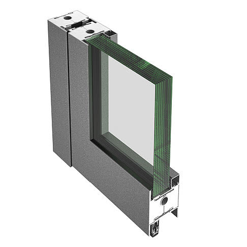 Jansen Janisol C4 – coupe d’angle à 90° du profil de porte coupe-feu EI60/EI90, rendu officiel