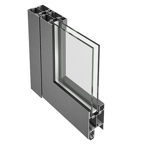 Jansen Janisol – coupe d’angle à 90° du profil de porte en acier, rendu officiel