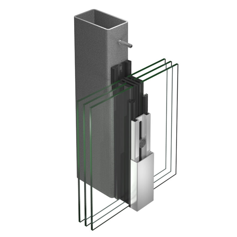 Façade vitrée réalisée avec le système Jansen VISS Basic