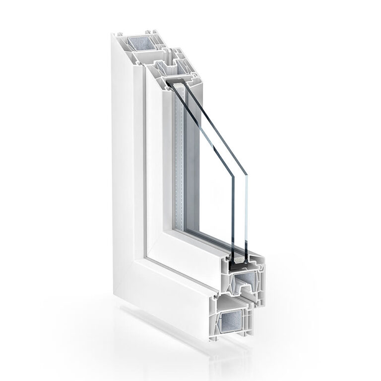 Kömmerling 70 AD – coupe d’angle du profilé PVC, visuel officiel